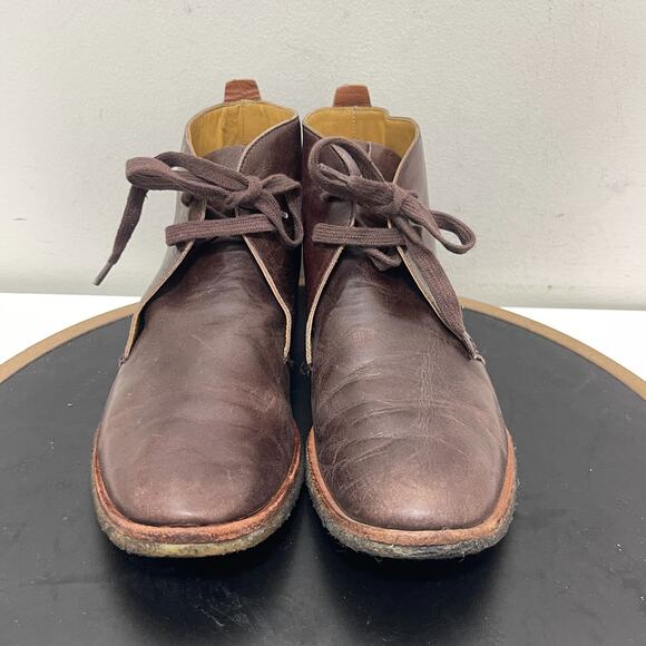 Bernardo Chukka Boots Men 9 Brown Leather Ankle Lace-Up Desert Crepe Sole - Picture 3 of 12